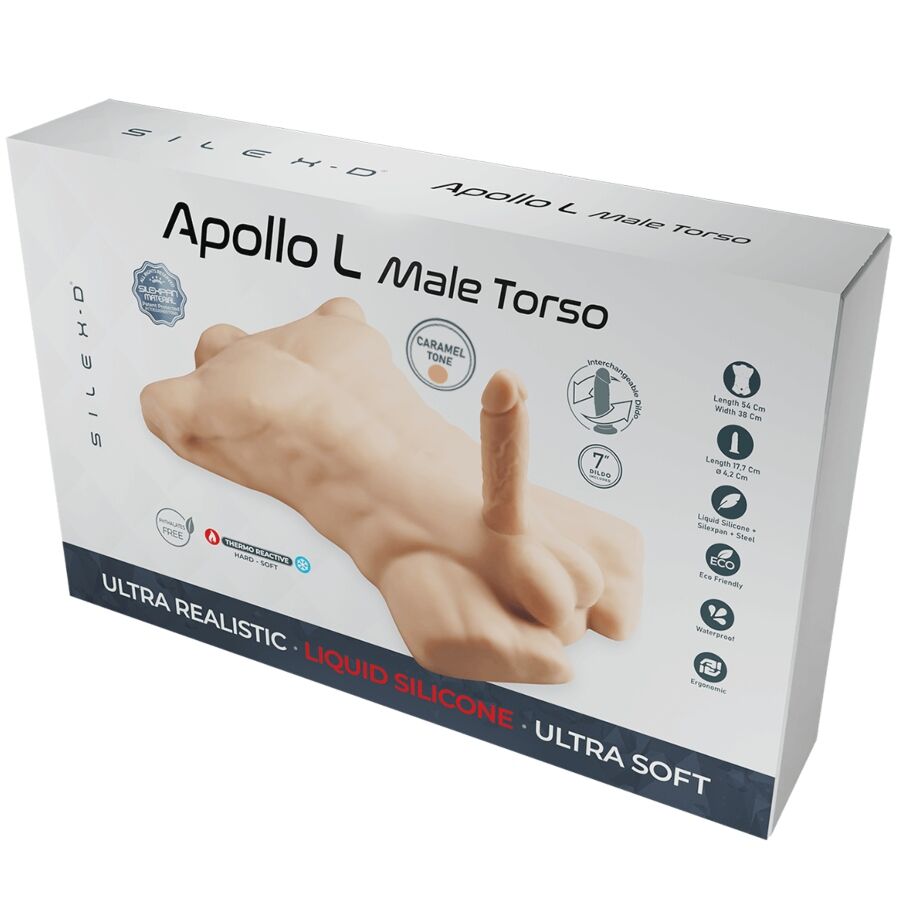 SILEXD - APOLLO L TORSO MASCHILE REALISTICO CARAMELLO