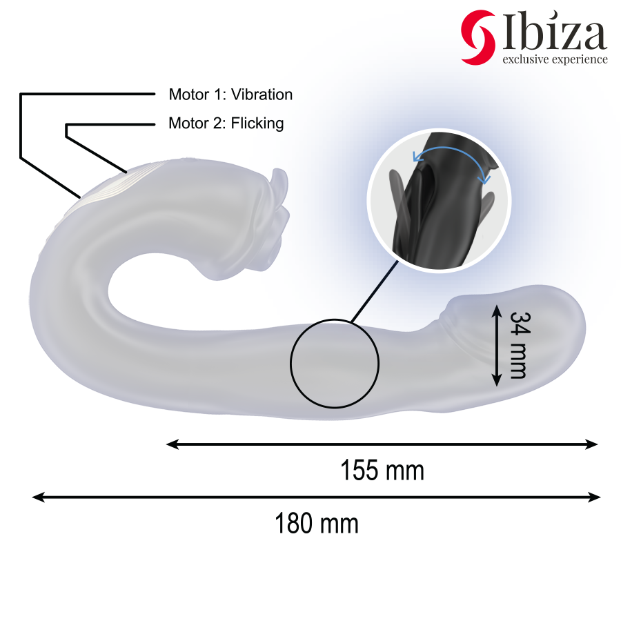 IBIZA - VIBRATORE ROSE EFFETTO FLICKING E STIMOLATORE DEL CLITORIDE