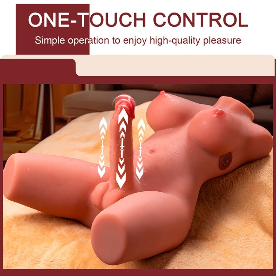 XISE - MIAH LADY BOY TORSO FEMMINILE CON DILDO CON VIBRAZIONE E SPINTA 55 CM