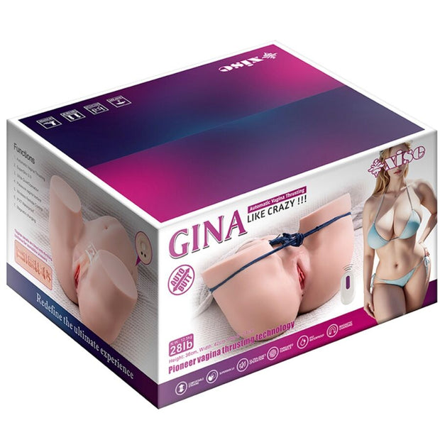 XISE - GINA MASTURBATORE VAGINA REALISTICO MULTIPOSIZIONE CON VIBRAZIONE E TELECOMANDO