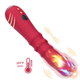 Vibratore Punto A Termoregolabile Premium in Silicone Rosso - immagine 2