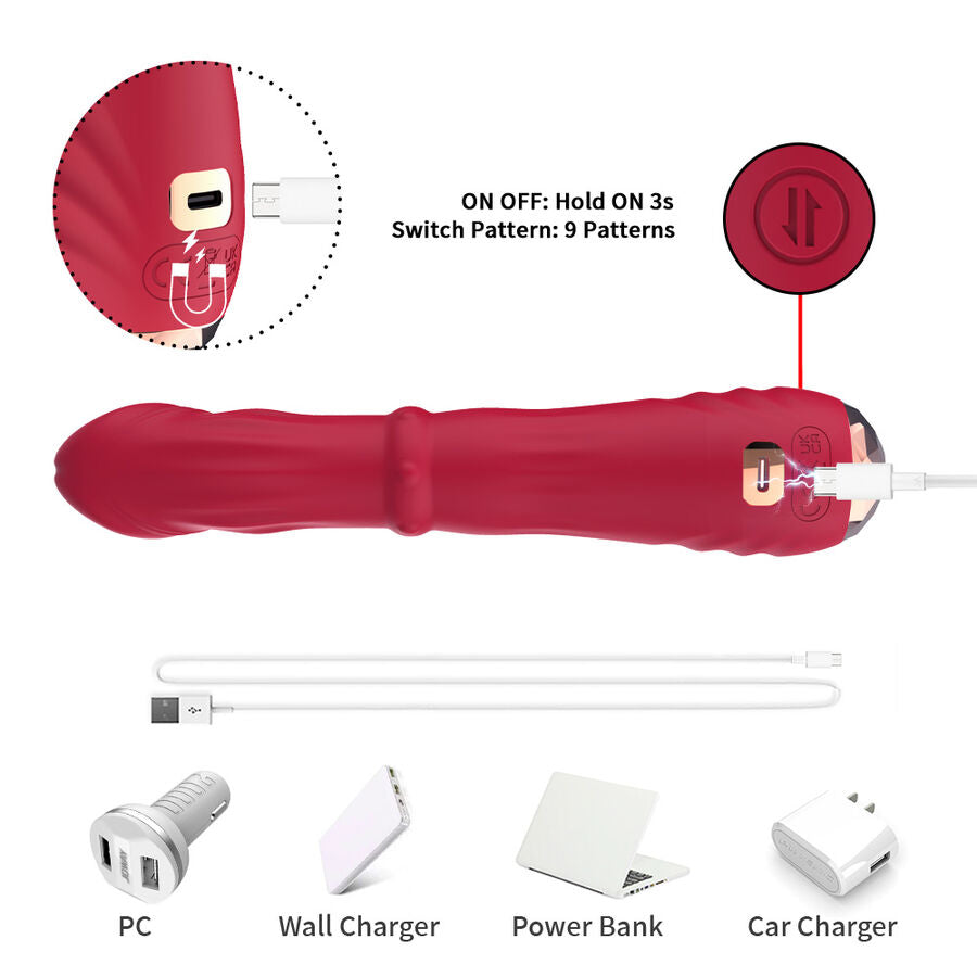 Vibratore Punto A Termoregolabile Premium in Silicone Rosso - immagine 5
