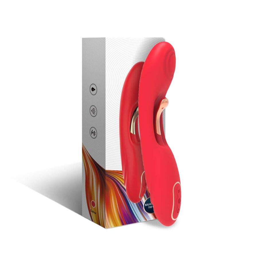 Vibratore con Lingua Oscillante in Silicone Body-Safe Rosso