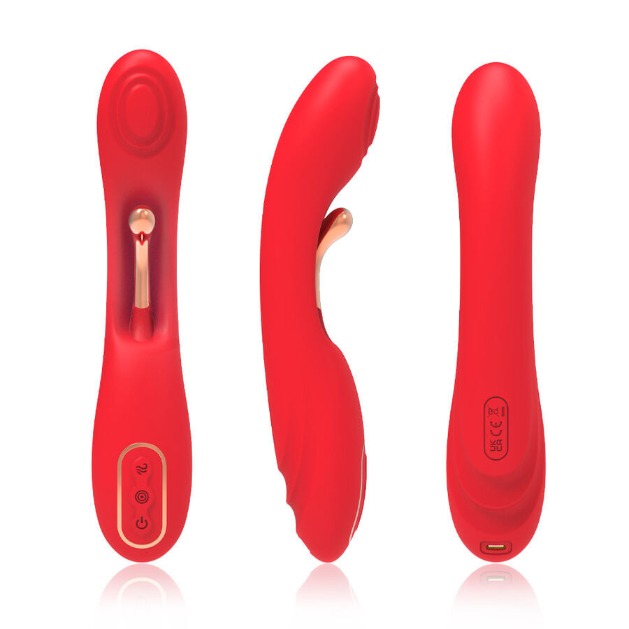Vibratore con Lingua Oscillante in Silicone Body-Safe Rosso - immagine 3