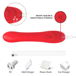 Vibratore con Lingua Oscillante in Silicone Body-Safe Rosso - immagine 9
