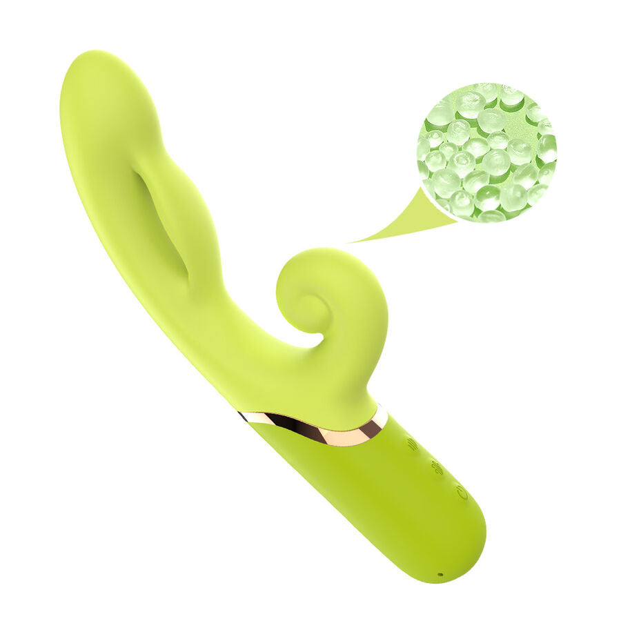 Stimolatore Punto G Gonfiabile Vibrante in Silicone Verde - immagine 7
