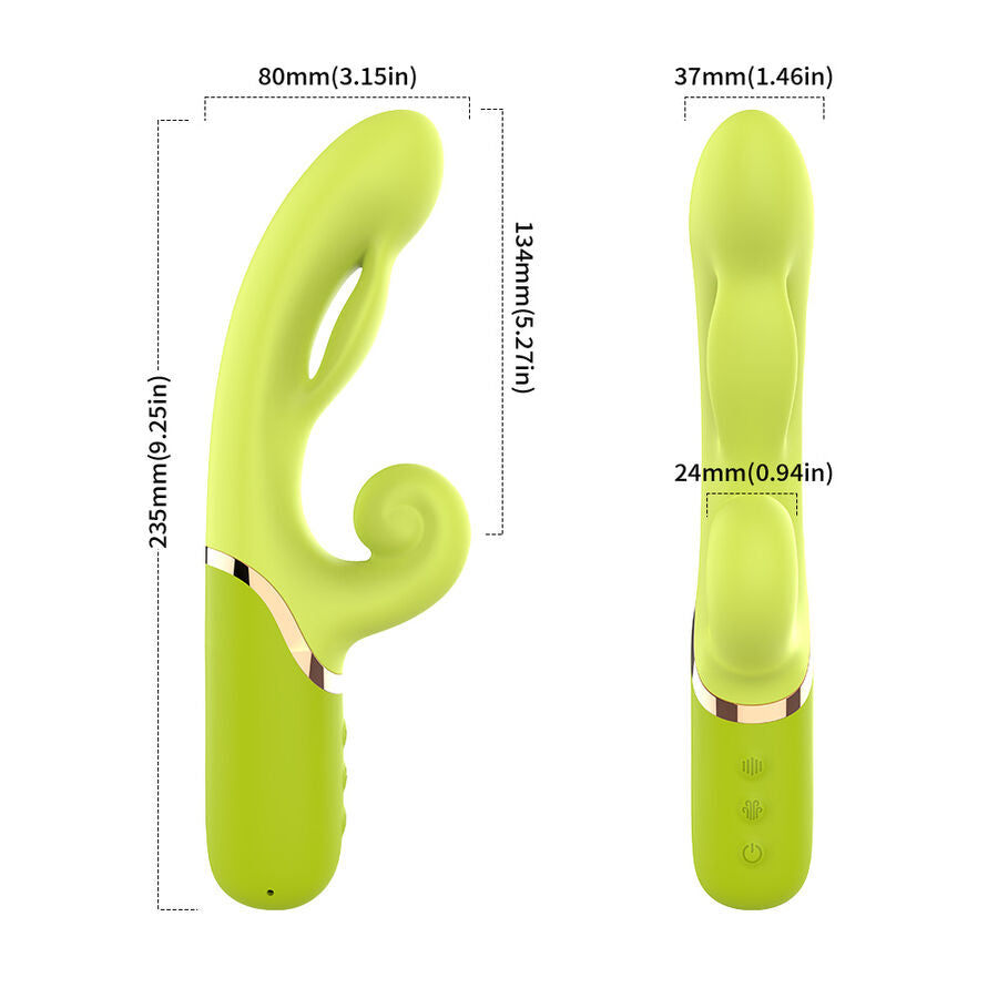 Stimolatore Punto G Gonfiabile Vibrante in Silicone Verde - immagine 5