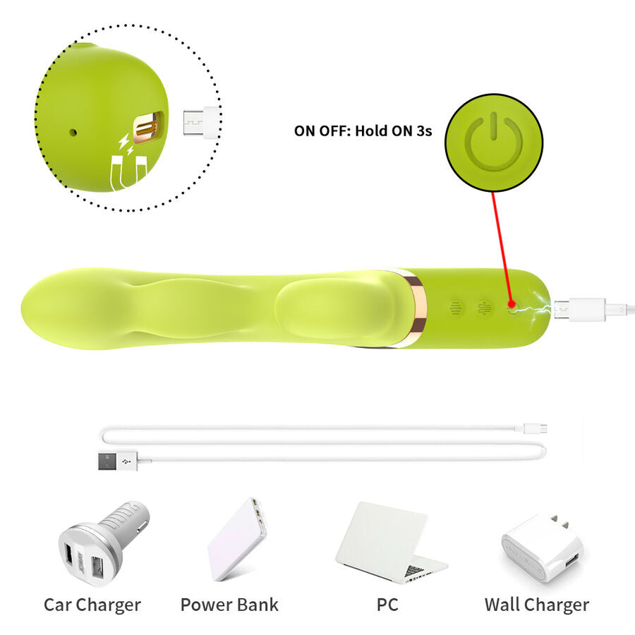 Stimolatore Punto G Gonfiabile Vibrante in Silicone Verde - immagine 8
