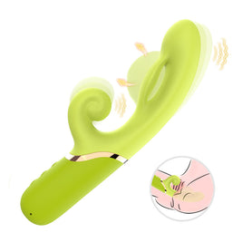 Stimolatore Punto G Gonfiabile Vibrante in Silicone Verde - immagine 2