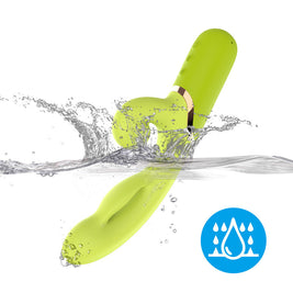 Stimolatore Punto G Gonfiabile Vibrante in Silicone Verde - immagine 9
