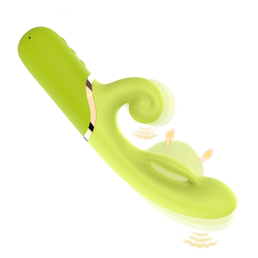 Stimolatore Punto G Gonfiabile Vibrante in Silicone Verde - immagine 4