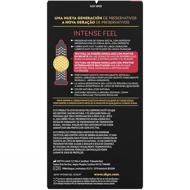 SKYN - PRESERVATIVO TEXTURED INTENSE FEEL CON DESIGN ONDULATO 10 UNITÀ