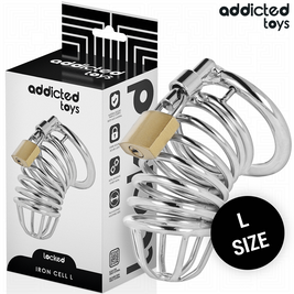ADDICTED TOYS LOCKED - GABBIA PER PENE IN METALLO CON CELLULE DI FERRO 5 CM TAGLIA L