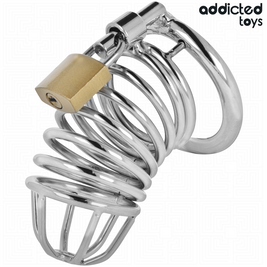 ADDICTED TOYS LOCKED - GABBIA PER PENE IN METALLO CON CELLULE DI FERRO 5 CM TAGLIA L