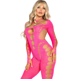 LEG AVENUE - BODYSTOCKING ROSA SCHIENA APERTA TAGLIA UNICA