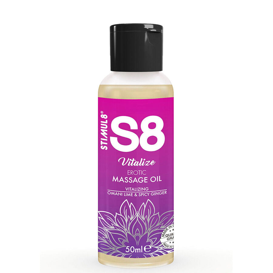 Stimul8 Vitalize Olio per Massaggio al Lime 50ml Body-Safe