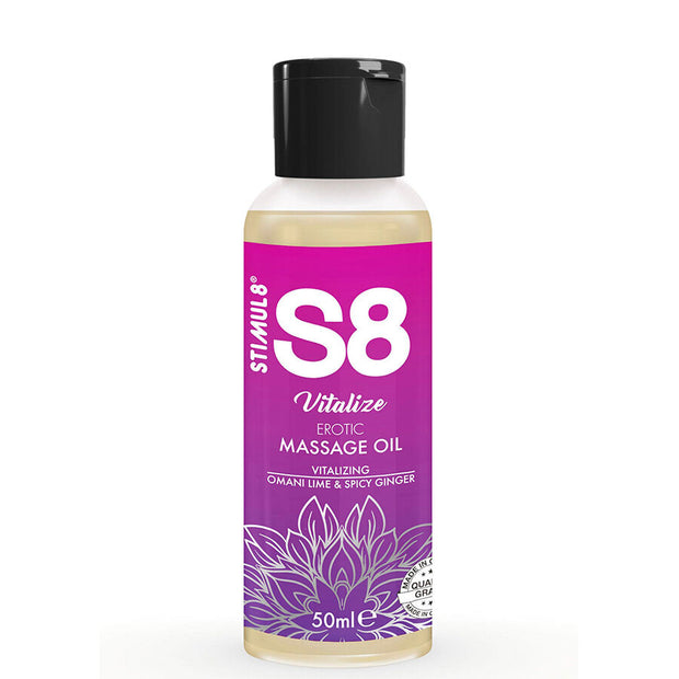 Stimul8 Vitalize Olio per Massaggio al Lime 50ml Body-Safe