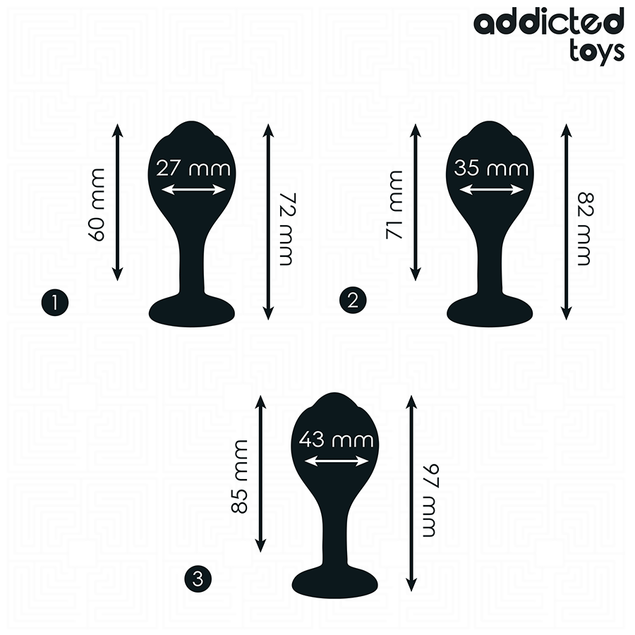 ADDICTED TOYS - SET DI 3 TAPPI ANALI CON GIOIELLO