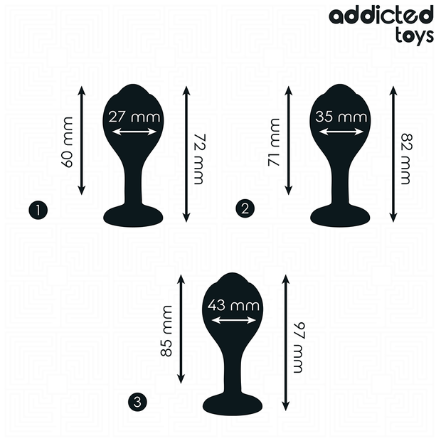 ADDICTED TOYS - SET DI 3 TAPPI ANALI CON GIOIELLO