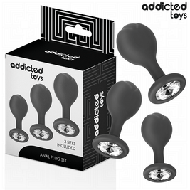 ADDICTED TOYS - SET DI 3 TAPPI ANALI CON GIOIELLO