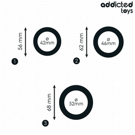 ADDICTED TOYS - SET DI ANELLI PIATTI IN SILICONE