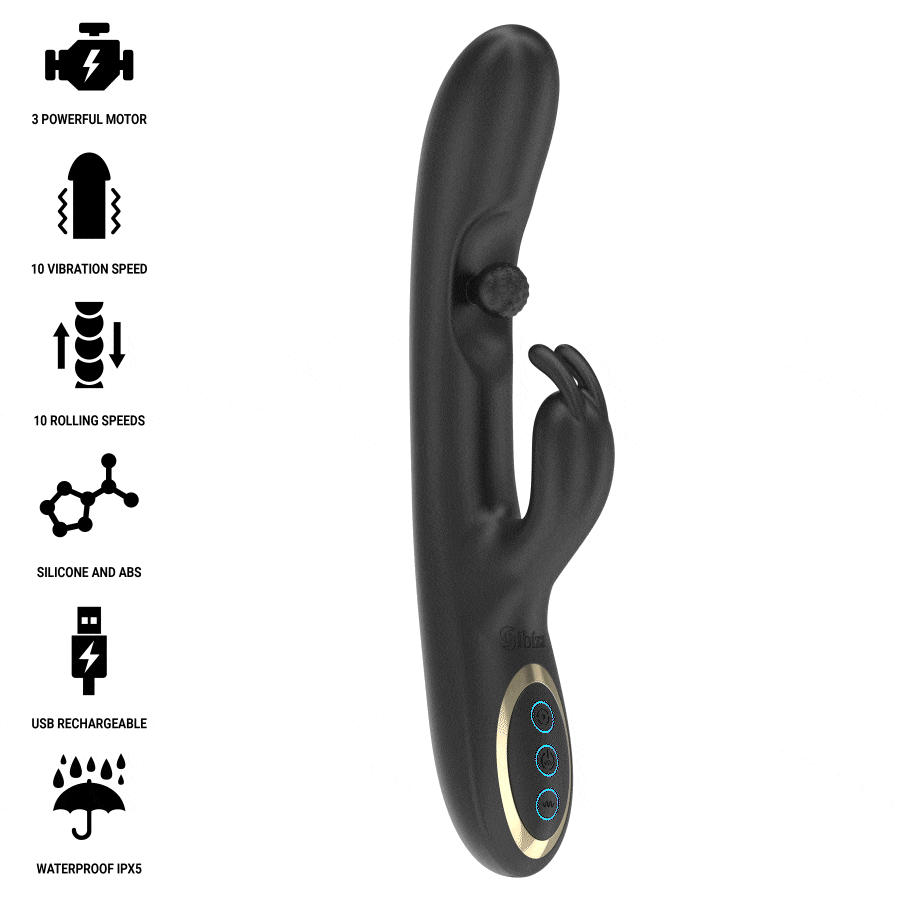 IBIZA - POTENTE VIBRATORE RABBIT CON PERLA ROTANTE MASSAGGIANTE