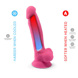 SILEXD - MODELLO 1 PENE REALISTICO SILICONE PREMIUM SILEXPAN ROSA FLUORESCENTE 17,5 CM