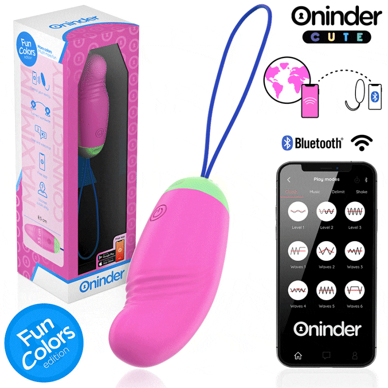 ONINDER CUTE - UOVO VIBRO-ROTANTE IN SILICONE 360° PER AMORE E PIACERE - APP GRATUITA IN TUTTO IL MONDO