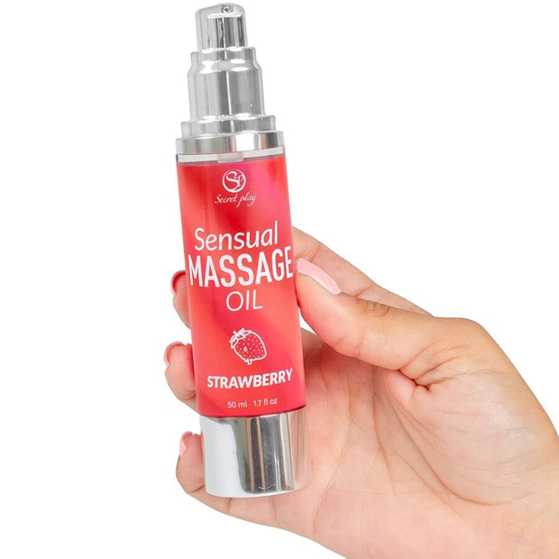 SecretPlay Olio per Massaggi alla Fragola Body-Safe 50ml - immagine 2