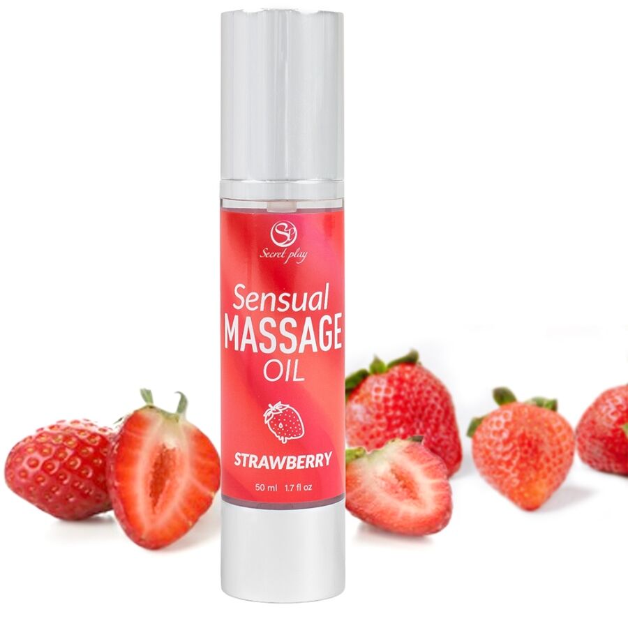 SecretPlay Olio per Massaggi alla Fragola Body-Safe 50ml - immagine 3