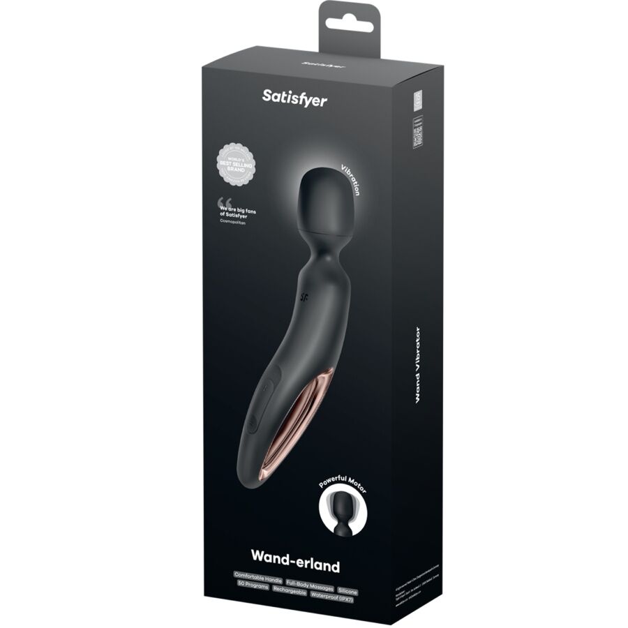 SATISFYER - WAND ERLAND MASSAGGIATORE VIBRANTE NERO
