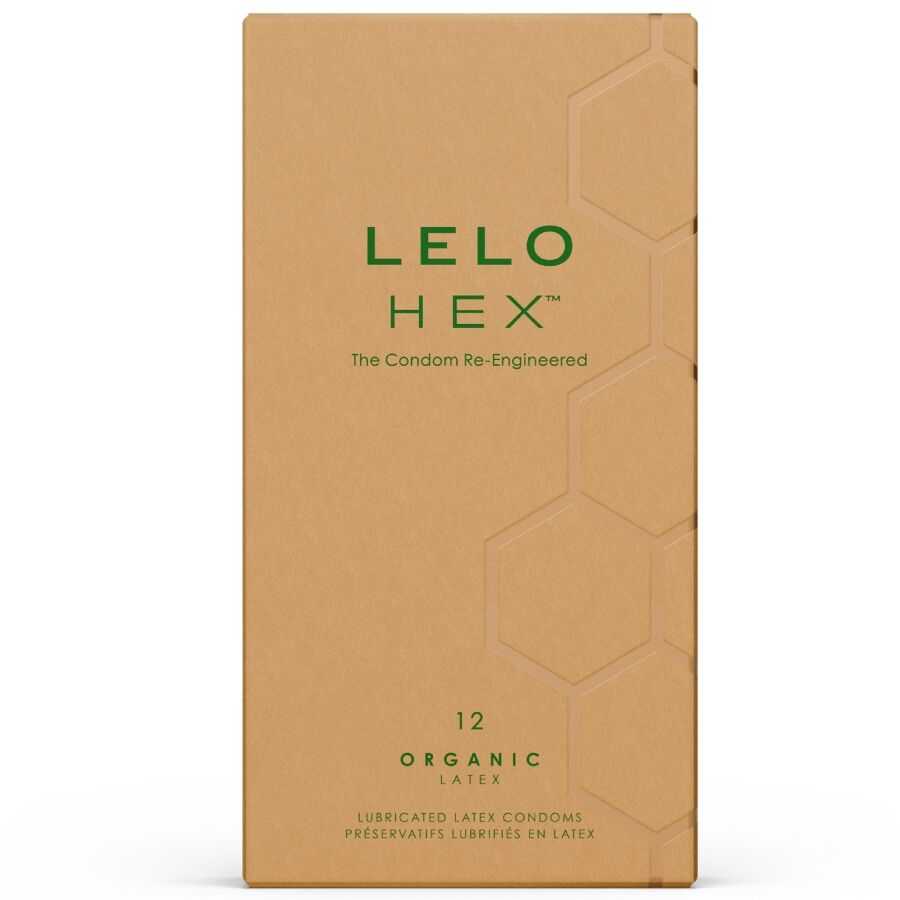 LELO HEX Organic Preservativi in Lattice Naturale - Confezione da 12