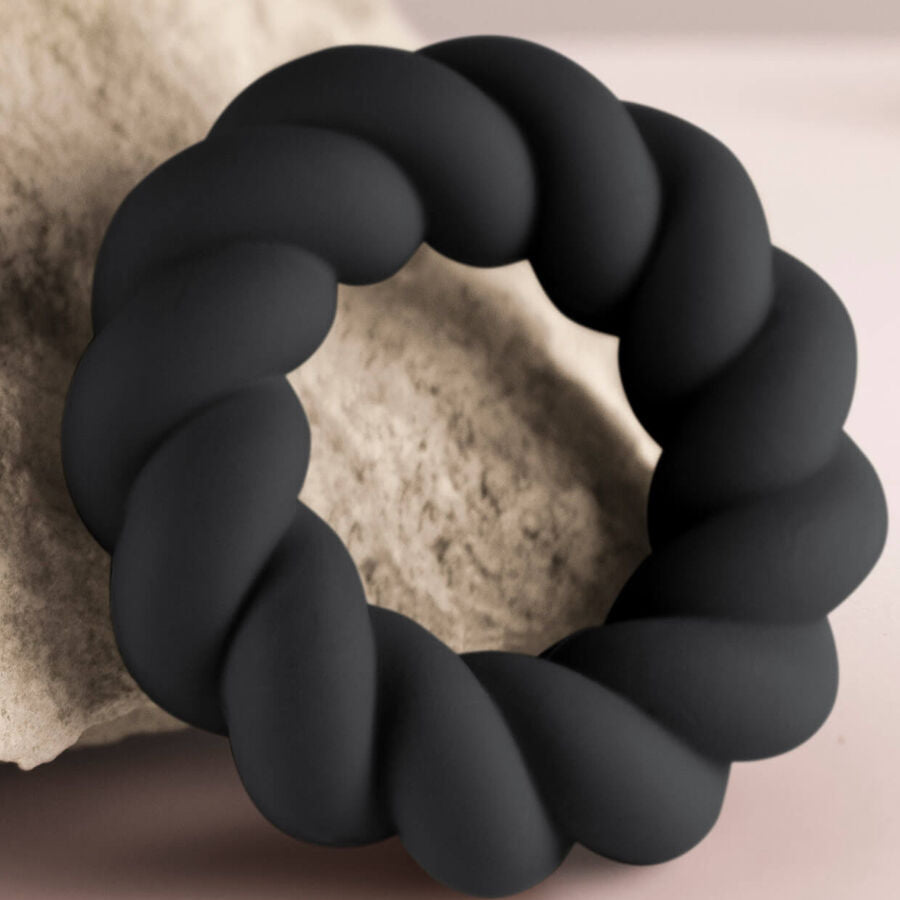 ROCKS-OFF - ANELLO MASTURBATORE TWIST IN SILICONE NERO