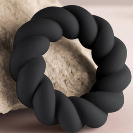 ROCKS-OFF - ANELLO MASTURBATORE TWIST IN SILICONE NERO