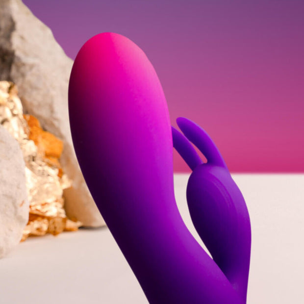 Rocks-Off Glo-Girl Vibratore Rabbit Viola in Silicone Premium - immagine 2