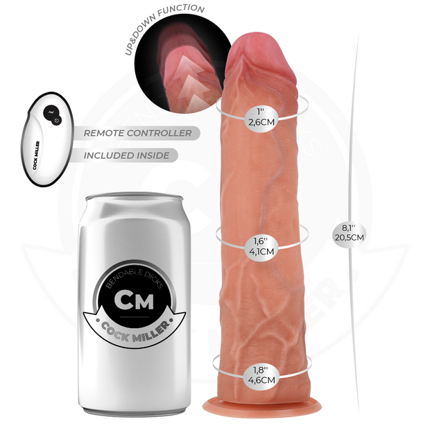 COCK MILLER - DILDO IPERREALISTICO CON VENTOSA E SPINTA CON TELECOMANDO 20,5 CM