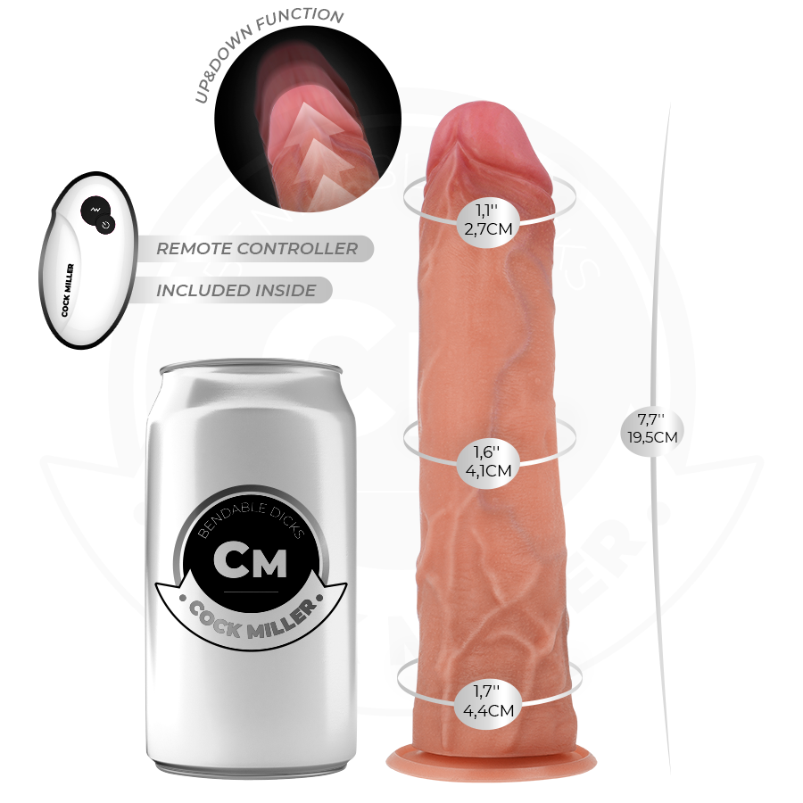 COCK MILLER - DILDO IPERREALISTICO CON VENTOSA E SPINTA CON TELECOMANDO 19,5 CM