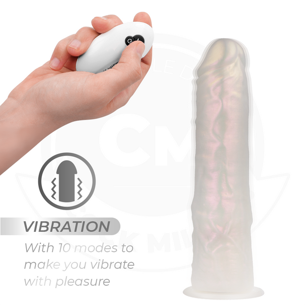 COCK MILLER - DILDO CON VENTOSA, LUCI E VIBRAZIONE CON TELECOMANDO BIANCO 19,5 CM