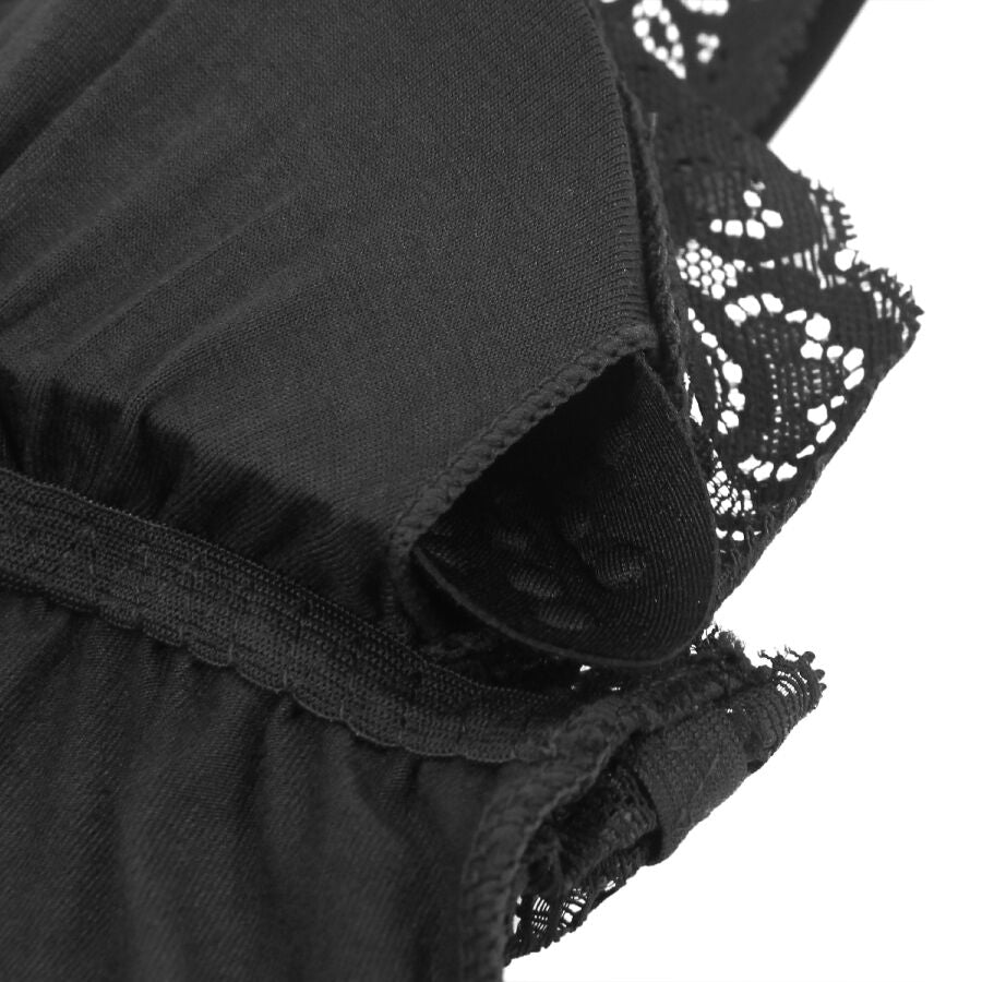 SUBBLIME - ORSACCHIOTTO CON DETTAGLI IN PIZZO FLOREALE NERO S/M