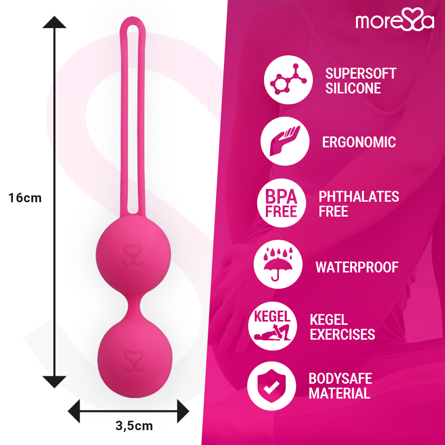 Moressa Osian Duo Sfere Premium in Silicone Rosa Body-Safe - immagine 4