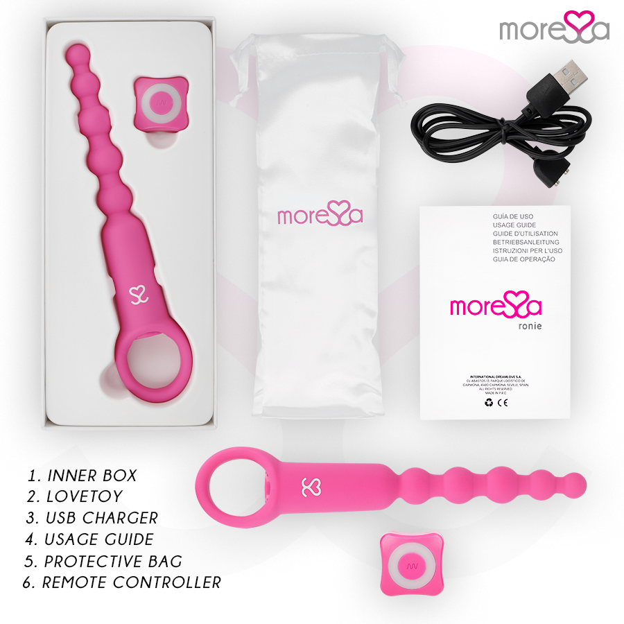 Moressa Ronie Vibratore con Telecomando in Silicone Rosa - immagine 6