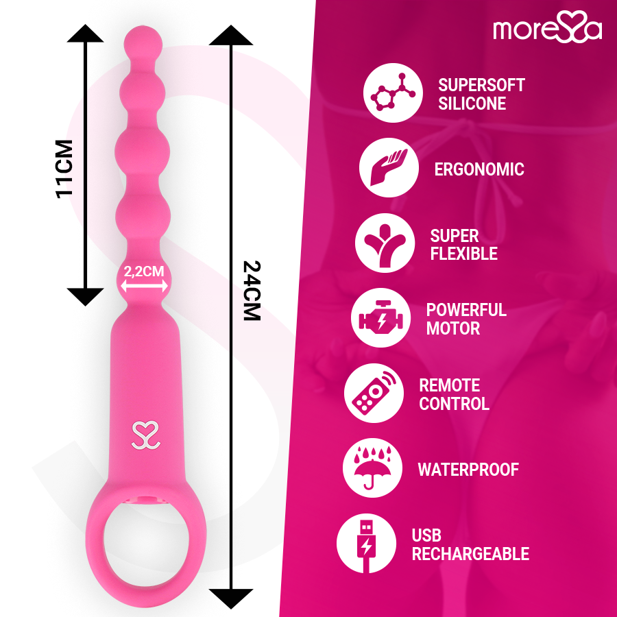 Moressa Ronie Vibratore con Telecomando in Silicone Rosa - immagine 4