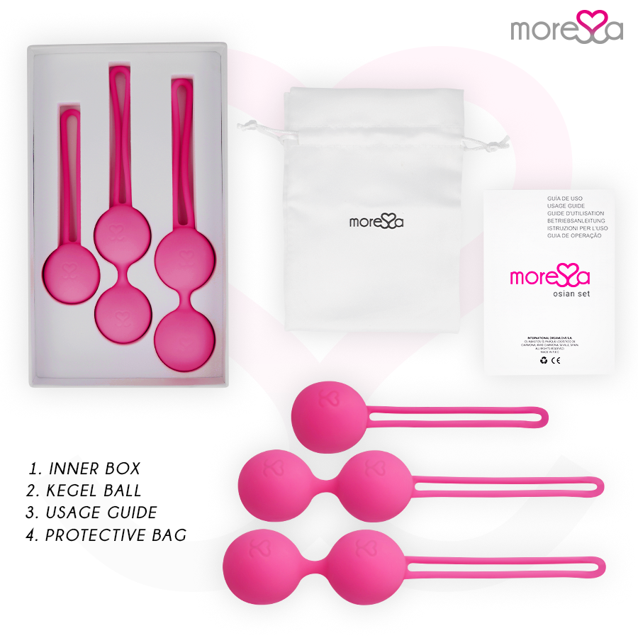 MORESSA - SET OSIAN PREMIUM SILICONE ROSA (Osian One - 51 g | Osian Two - 101 g | Osian Three 85 g)
