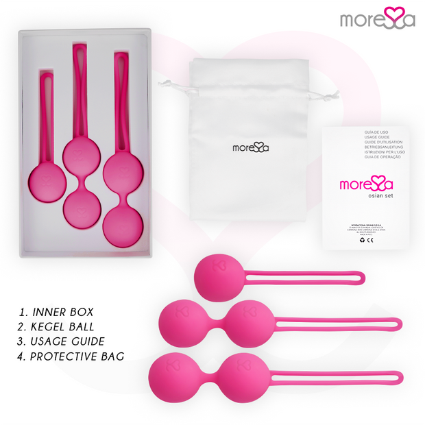 MORESSA - SET OSIAN PREMIUM SILICONE ROSA (Osian One - 51 g | Osian Two - 101 g | Osian Three 85 g)