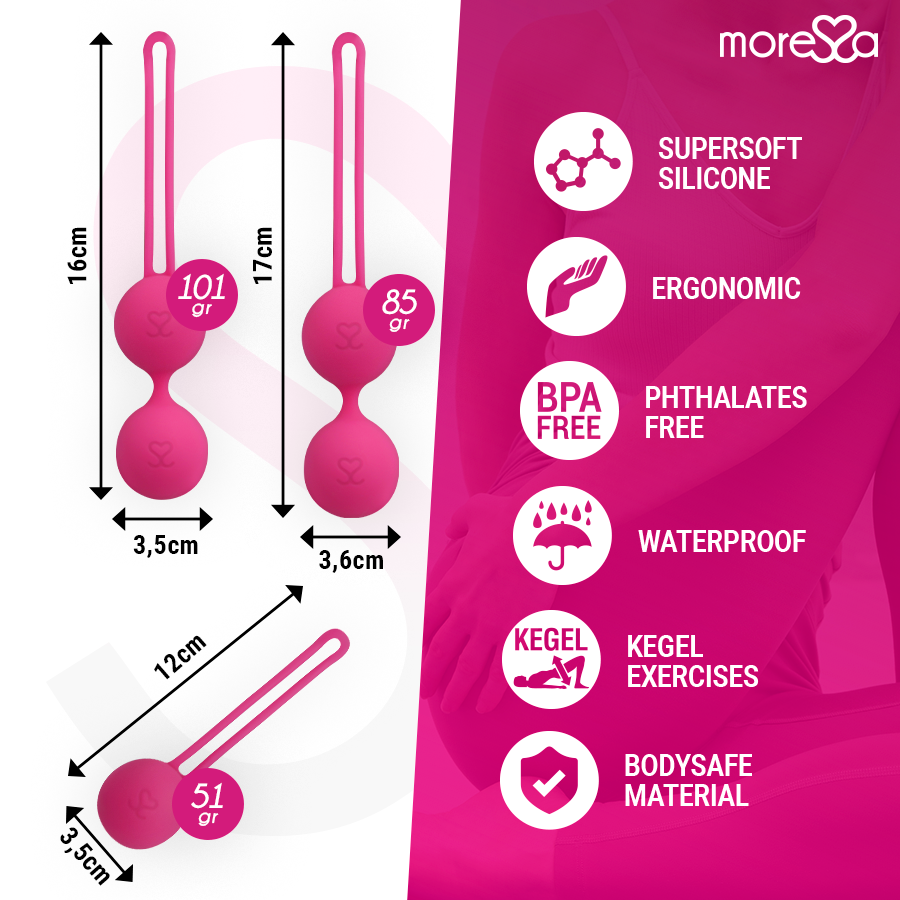 Moressa Set Osian Premium - 3 Sfere Pavimento Pelvico in Silicone - immagine 4