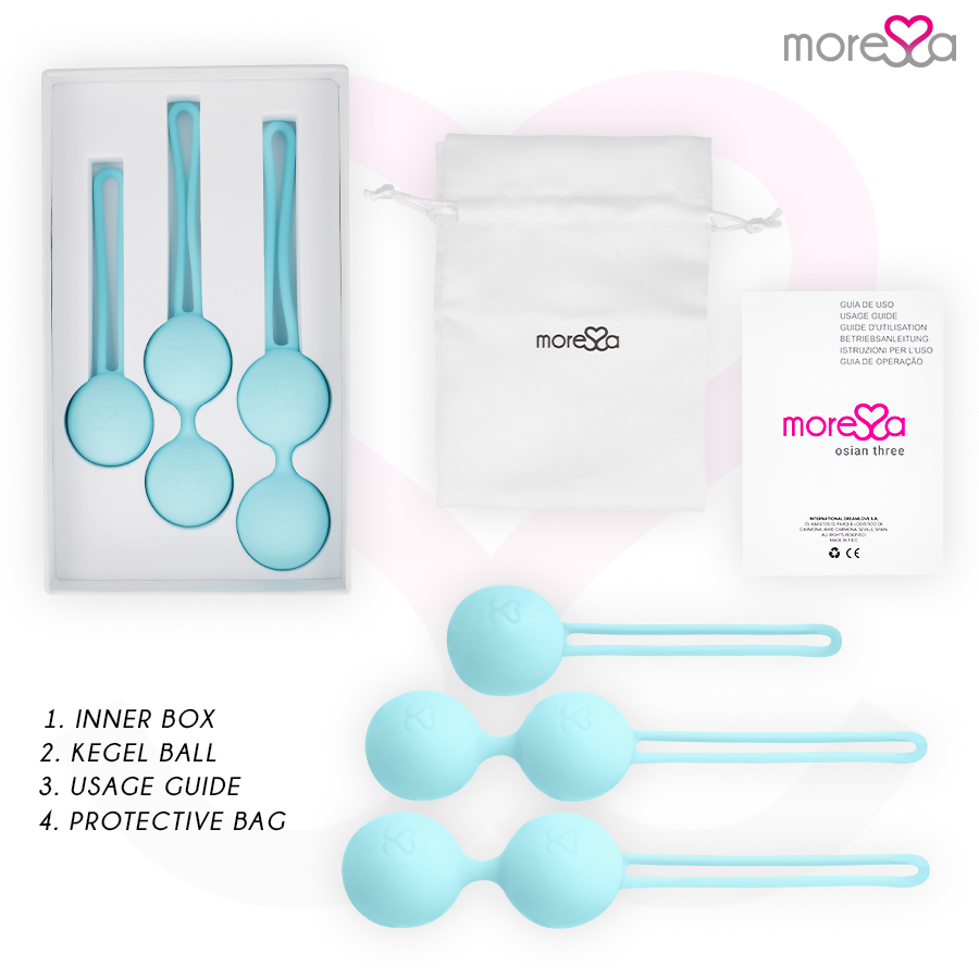 Moressa Set Osian Premium Sfere Pavimento Pelvico Silicone Turchese - immagine 6