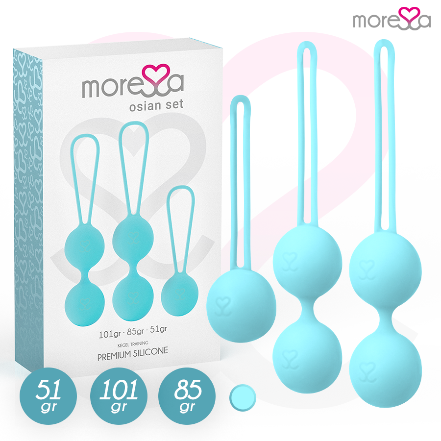 Moressa Set Osian Premium Sfere Pavimento Pelvico Silicone Turchese