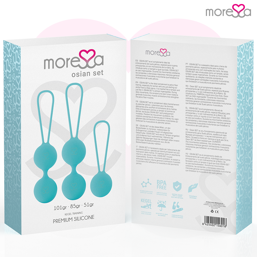 Moressa Set Osian Premium Sfere Pavimento Pelvico Silicone Turchese - immagine 7