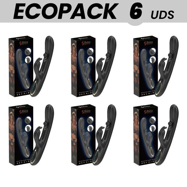 ECOPACKS 6 UNITÀ - IBIZA POTENTE VIBRATORE RABBIT CON PERLA ROTANTE MASSAGGIANTE