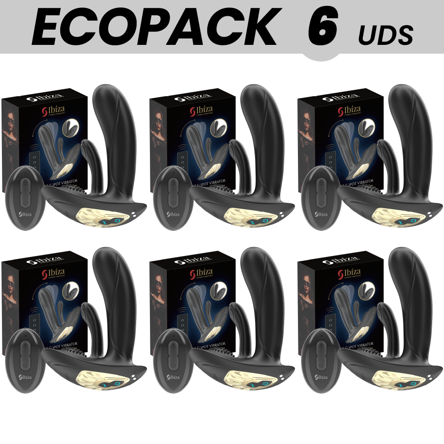 ECOPACKS 6 UNITÀ - VIBRATORE INDOSSABILE IBIZA CON STIMOLAZIONE DEL PUNTO G E DEL CLITORIDE CON TELECOMANDO